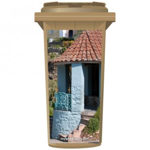 Blue Spanish Entrance Wheelie Bin Sticker Panel